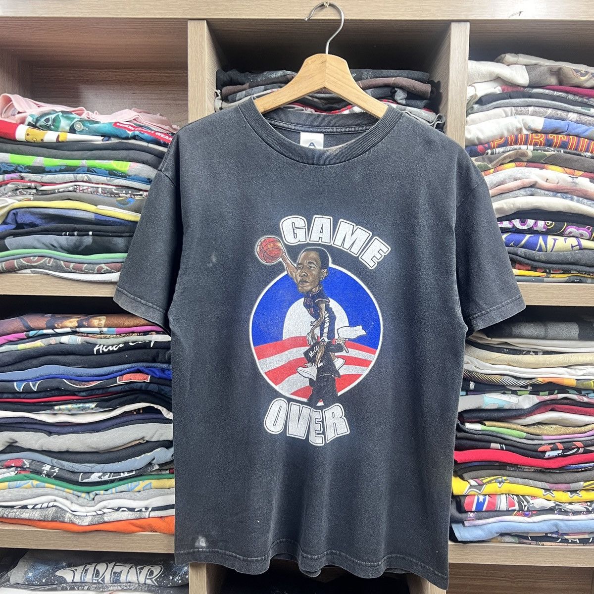 Vintage VTG BARRACK OBAMA GAME OVER BASKETBALL TEE Size US M / EU 48-50 / 2 - 1 Thumbnail