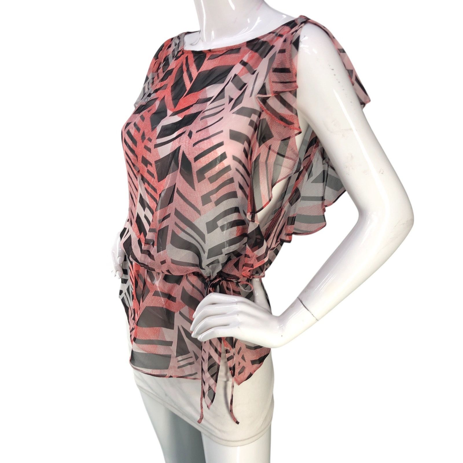 Diane von Furstenberg Diane Von Furstenberg DVF Sz 6 Top Sheer Drawstring NO CAMI Size M / US 6-8 / IT 42-44 - 4 Thumbnail
