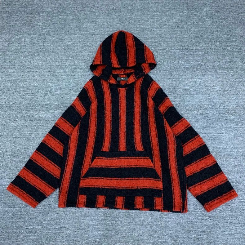 Amiri Amiri Black and red striped wool hoodie sweatshirt 2506-Nex Size US M / EU 48-50 / 2 - 1 Thumbnail