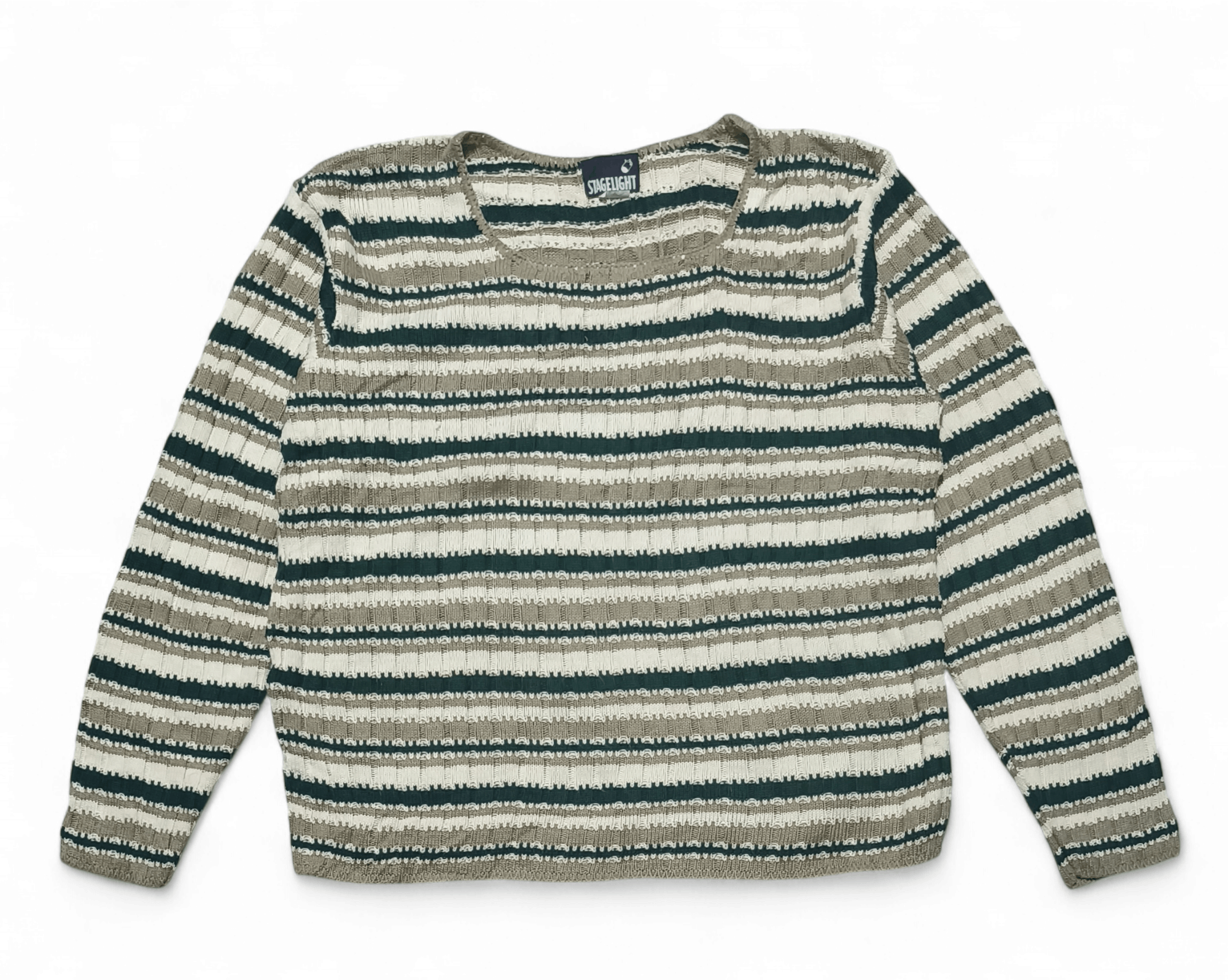Other Vintage 90s STAGELIGHT Women's Ethnic Striped Knit Sweater Size L / US 10 / IT 46 - 2 Thumbnail