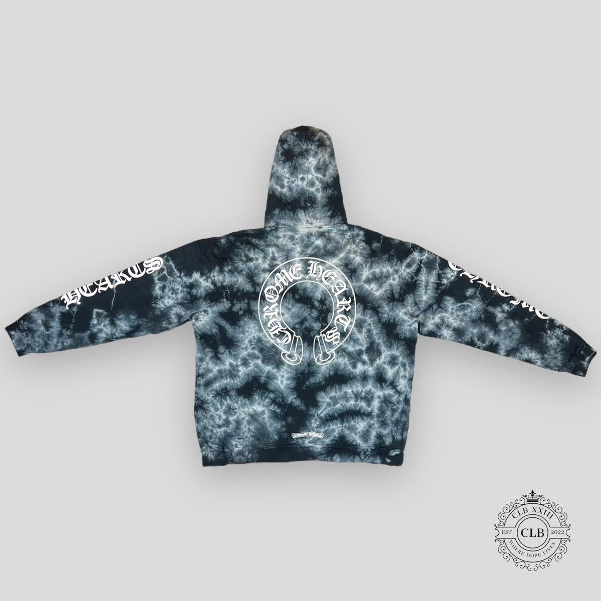 関税送料込 Chrome Hearts Horseshoe Hoodie Black Tie Dye Chrome Hearts CHROME HEARTS TIE DYE HORSESHOE HOODIE - BLACK