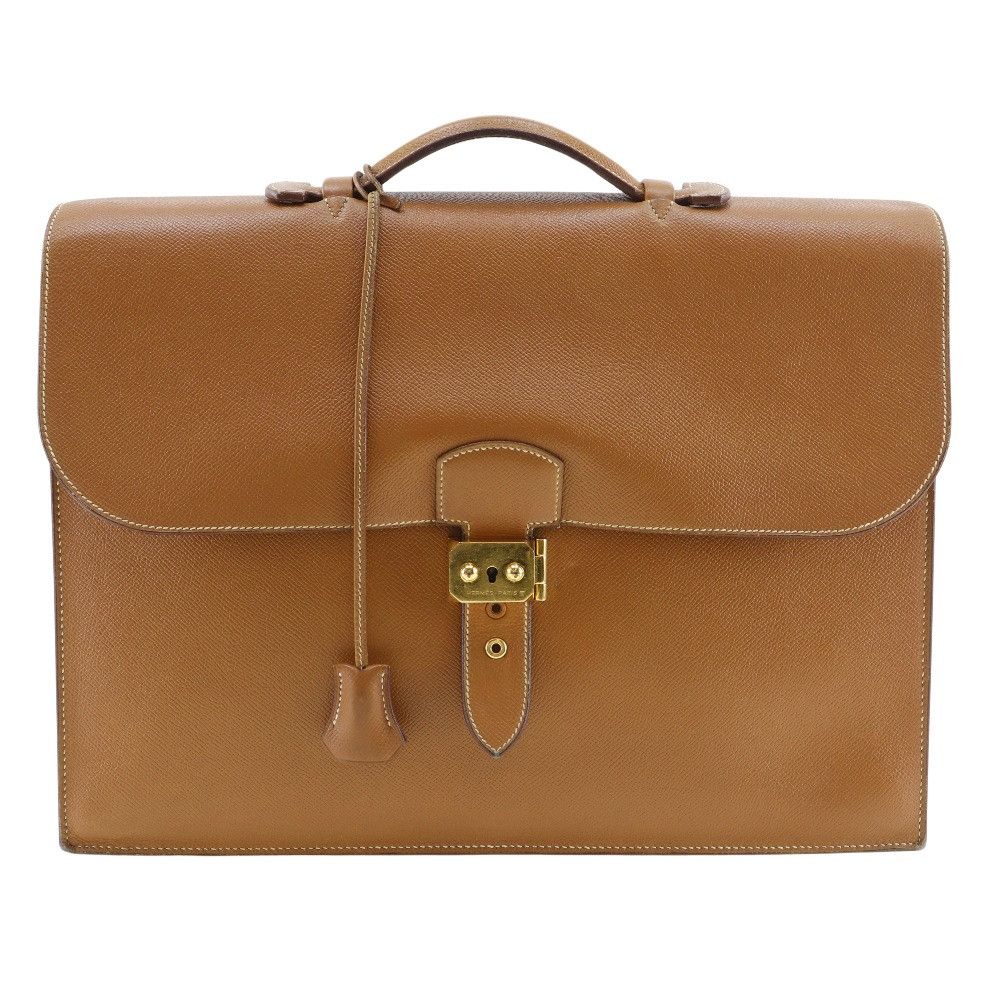 image of Hermes Courchevel Sac A Depeche 41 in Brown, Men's