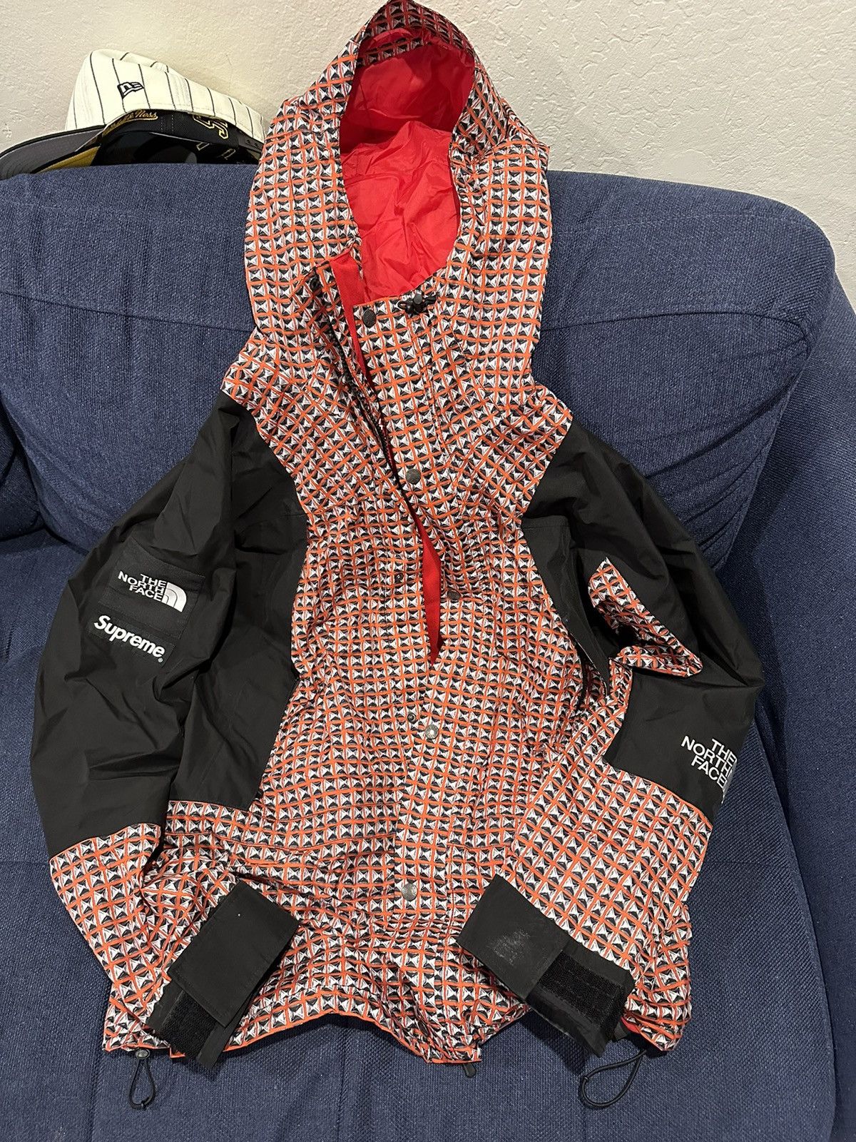 image of Supreme Northface Studded Mountain Jacket in Red, Men's (Size Large)