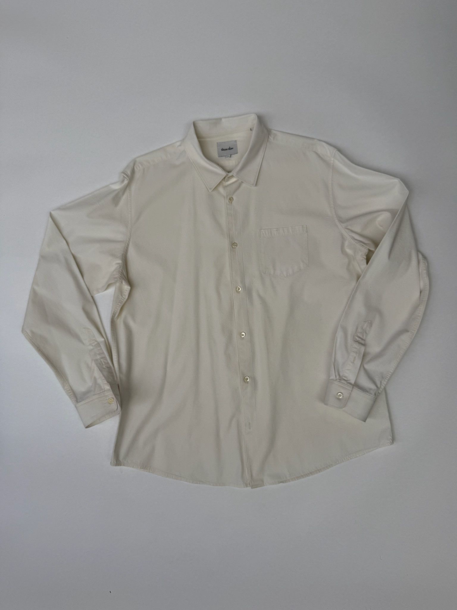 Cotton (Raw Silk Texture) Long Sleeve Button Down Shirt