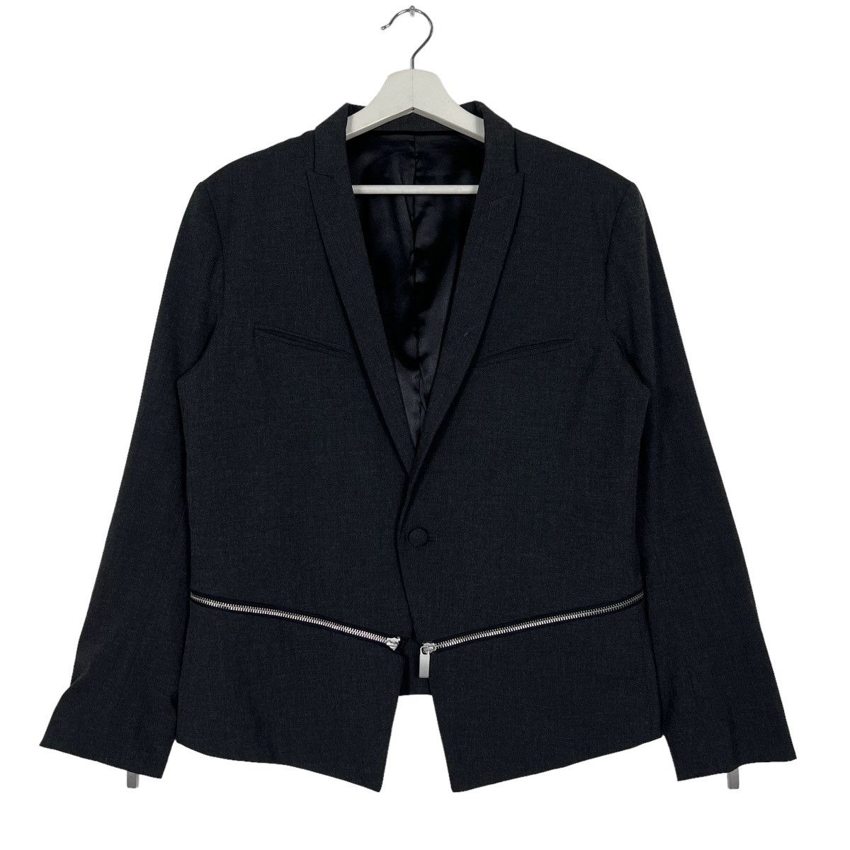🔥 NO ID BLACK ZIPPER POLY RAYON JACKET