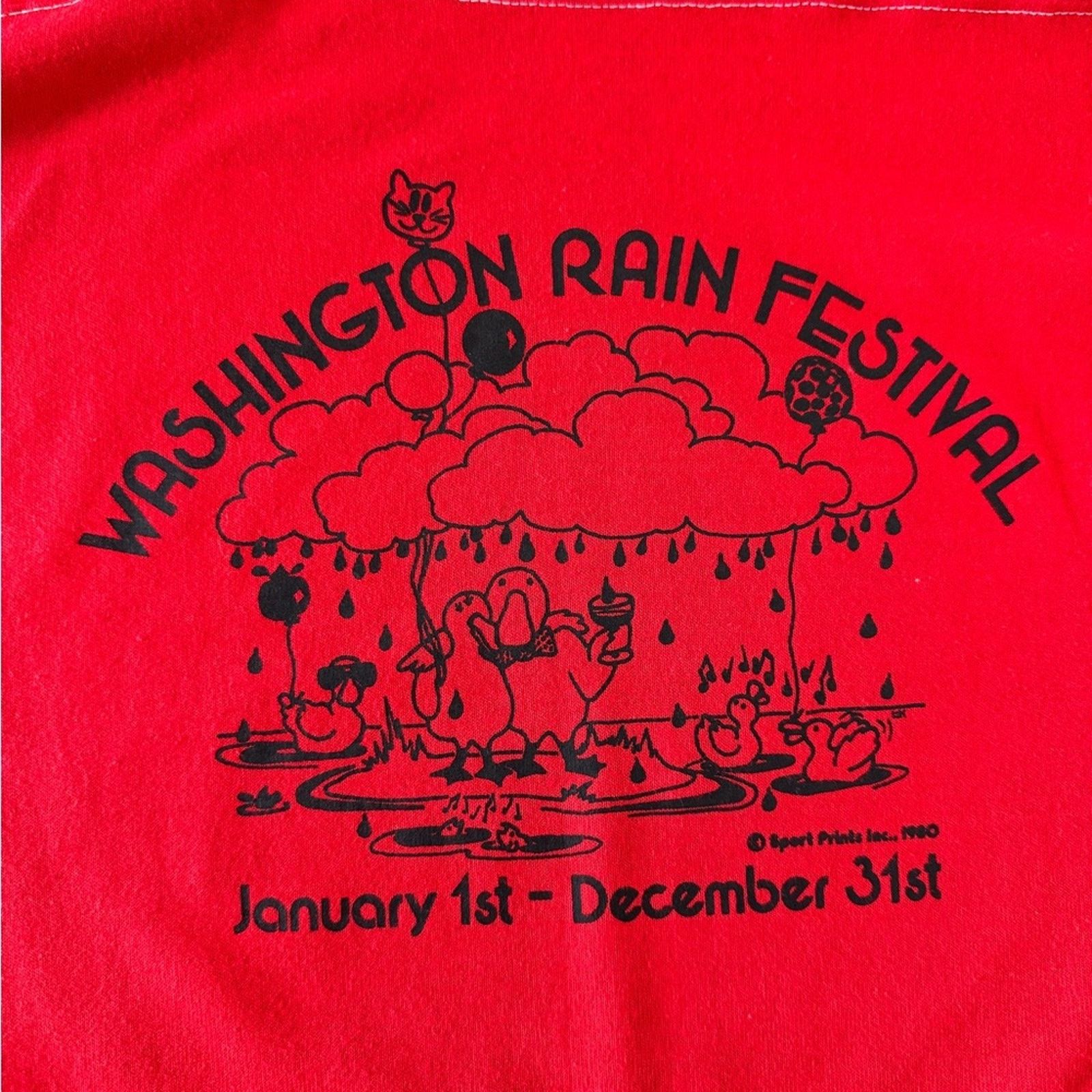 Vintage VTG Washington State Rain t shirt Size US M / EU 48-50 / 2 - 3 Thumbnail