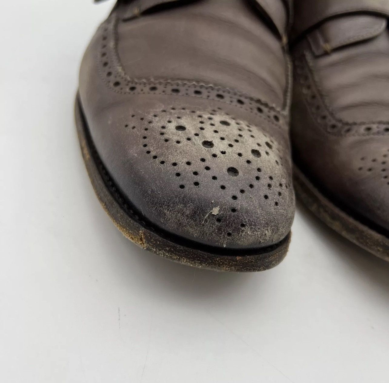 Prada PRADA Perforated Double Monk Strap Leather Oxfords Size US 9 / EU 42 - 3 Thumbnail