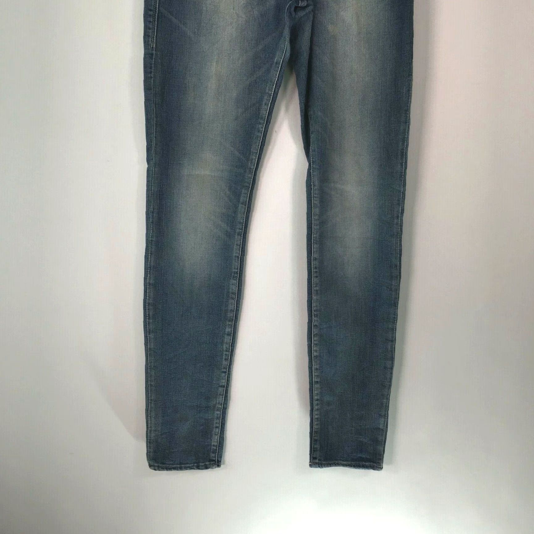 Vintage Rock & Republic Berlin Skinny Jeans Denim Blue 28x32 Size 4 Womens 5-Pocket Distressed Dark Wash Denim Slim Fit Jeans Size 27" / US 4 / IT 40 - 4 Thumbnail