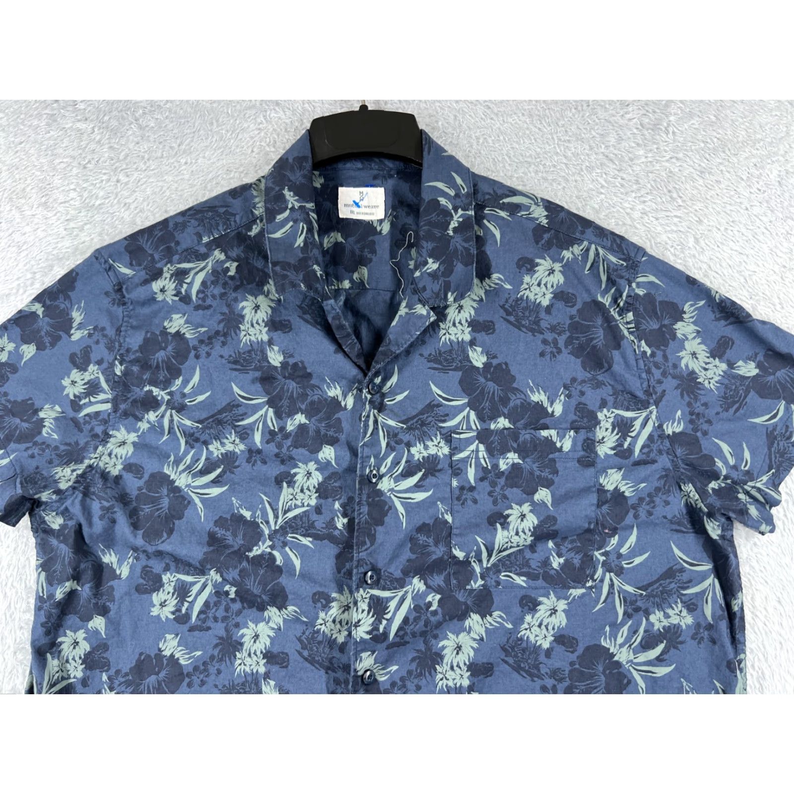Vintage VINTAGE Mutual Weave Shirt Mens 2XL Blue Floral Button-Up Cotton Blend Pocket Beach Size US XXL / EU 58 / 5 - 4 Thumbnail