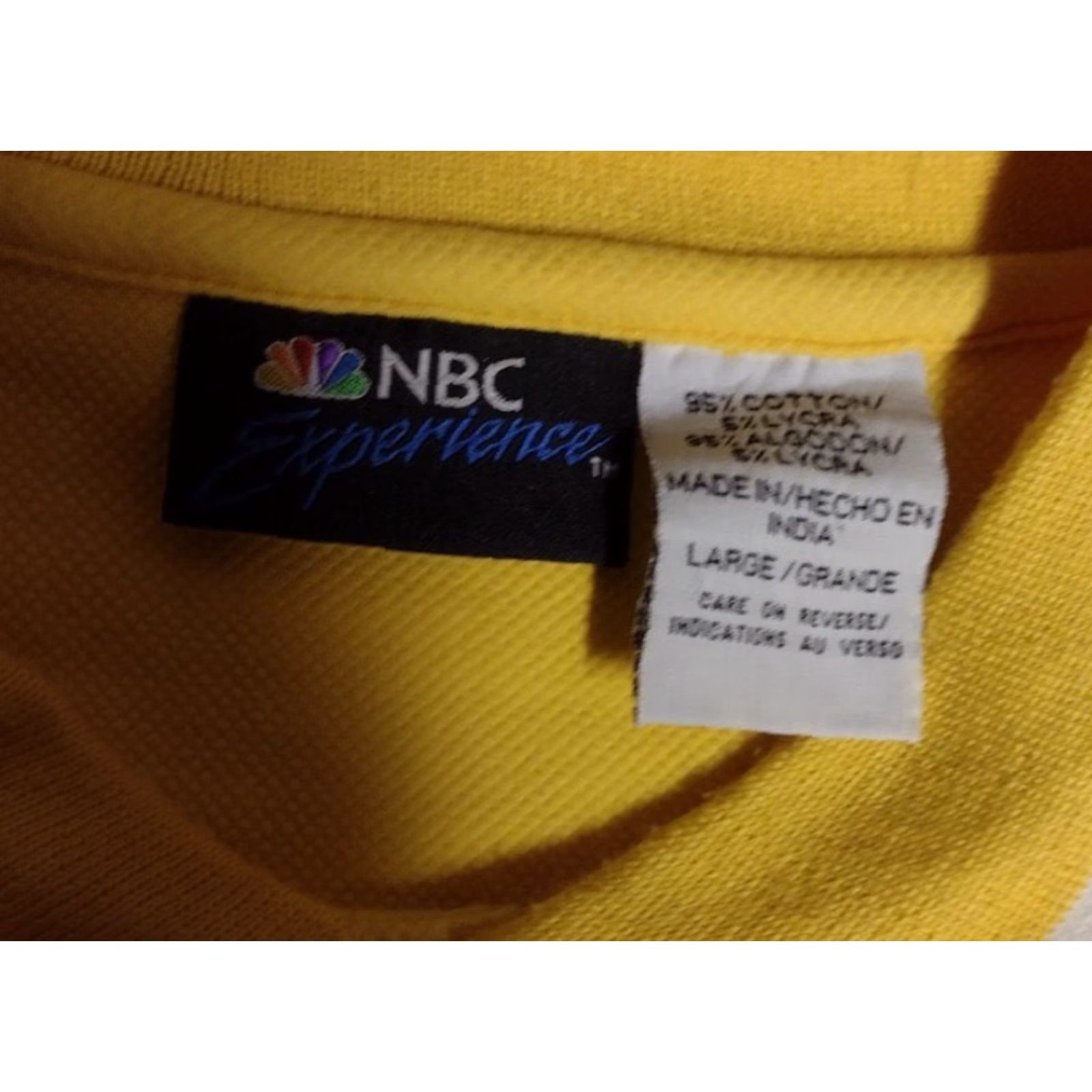 Vintage VINTAGE NBC Experience Polo Shirt NBC Sports Men Large Yellow Short Sleeve / Golf Polo / 100% Cotton / Embroidered Logo / Light Wash / Regular Fit Size US L / EU 52-54 / 3 - 3 Thumbnail