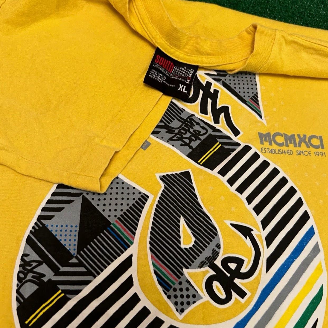 Southpole VINTAGE Southpole Graffiti Print Shirt Mens XL Yellow Hip Hop Grunge Punk Y2K VTG Logo - Size US XL / EU 56 / 4 - 2 Thumbnail