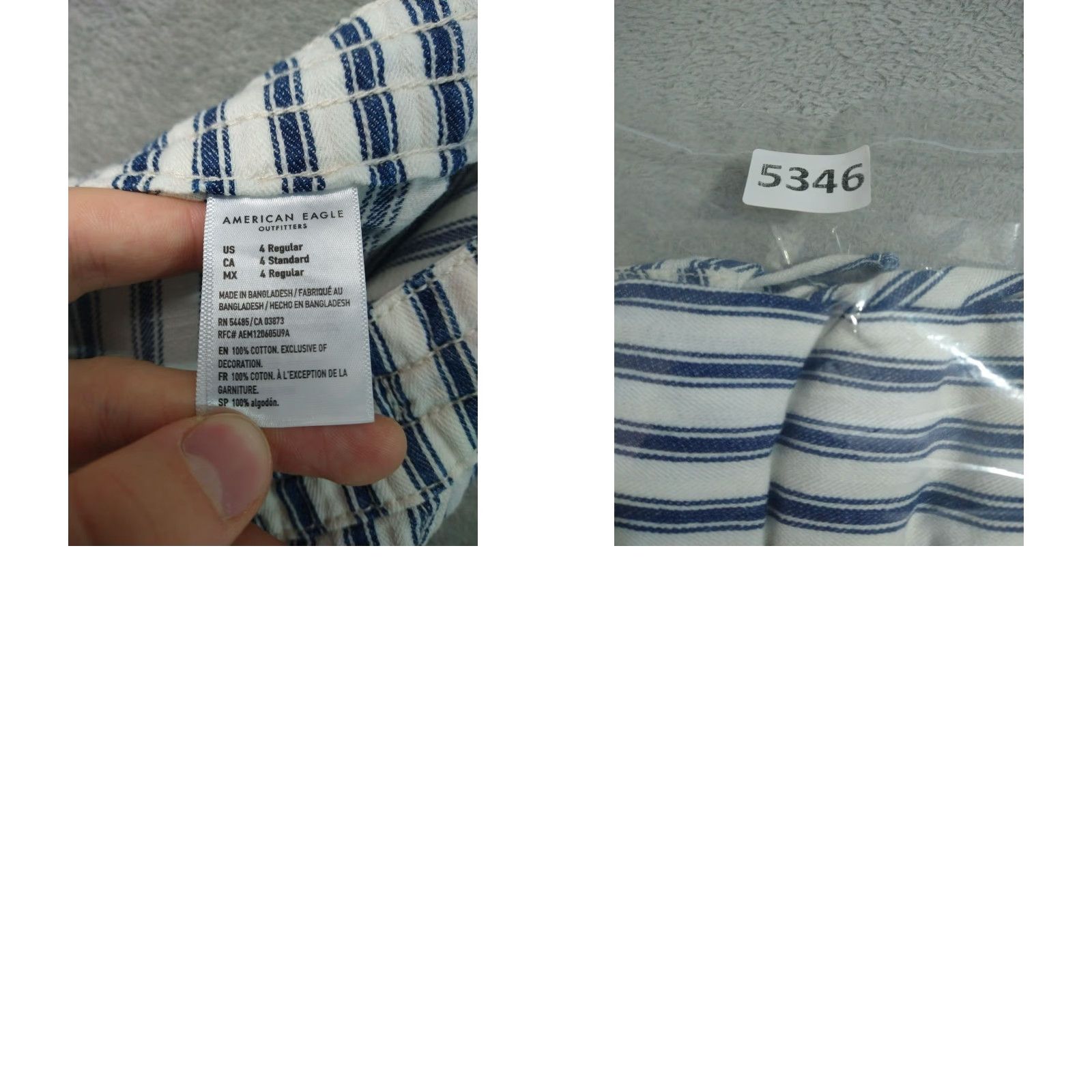 American Eagle Outfitters American Eagle Pants Womens 4 Blue White Striped High Waisted Straight Leg Size 27" / US 4 / IT 40 - 8 Thumbnail