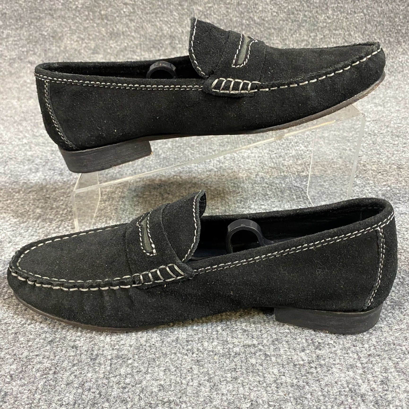 Penn Michael Shannon 7.5 Loafers Black Suede Penny Slip On Leather Upper Leather Lining Insole Outsole Men Casual Shoes Size US 8 / EU 41 - 5 Thumbnail