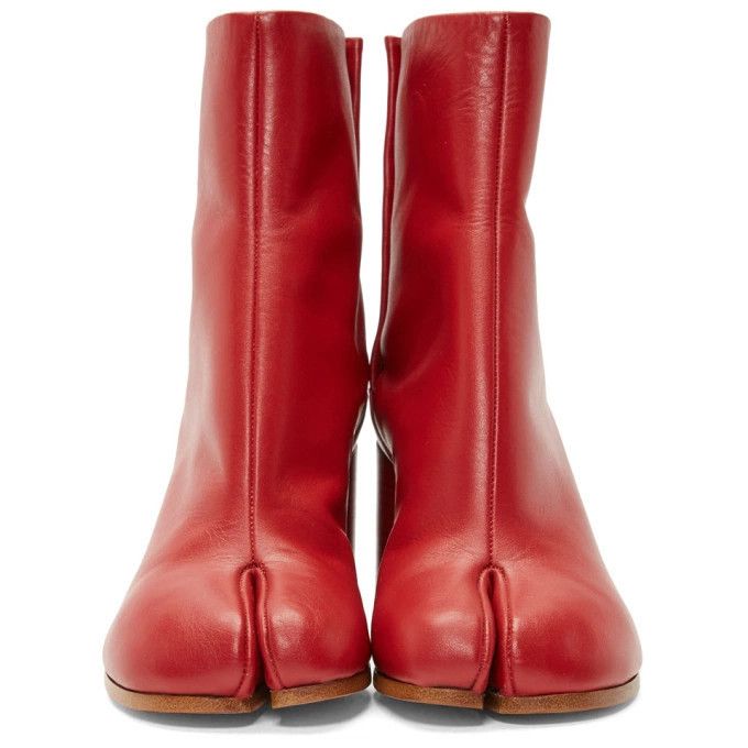 Maison Margiela oc11z0725 Tabi Ankle Boots in Red Size US 8 / IT 38 - 2 Thumbnail