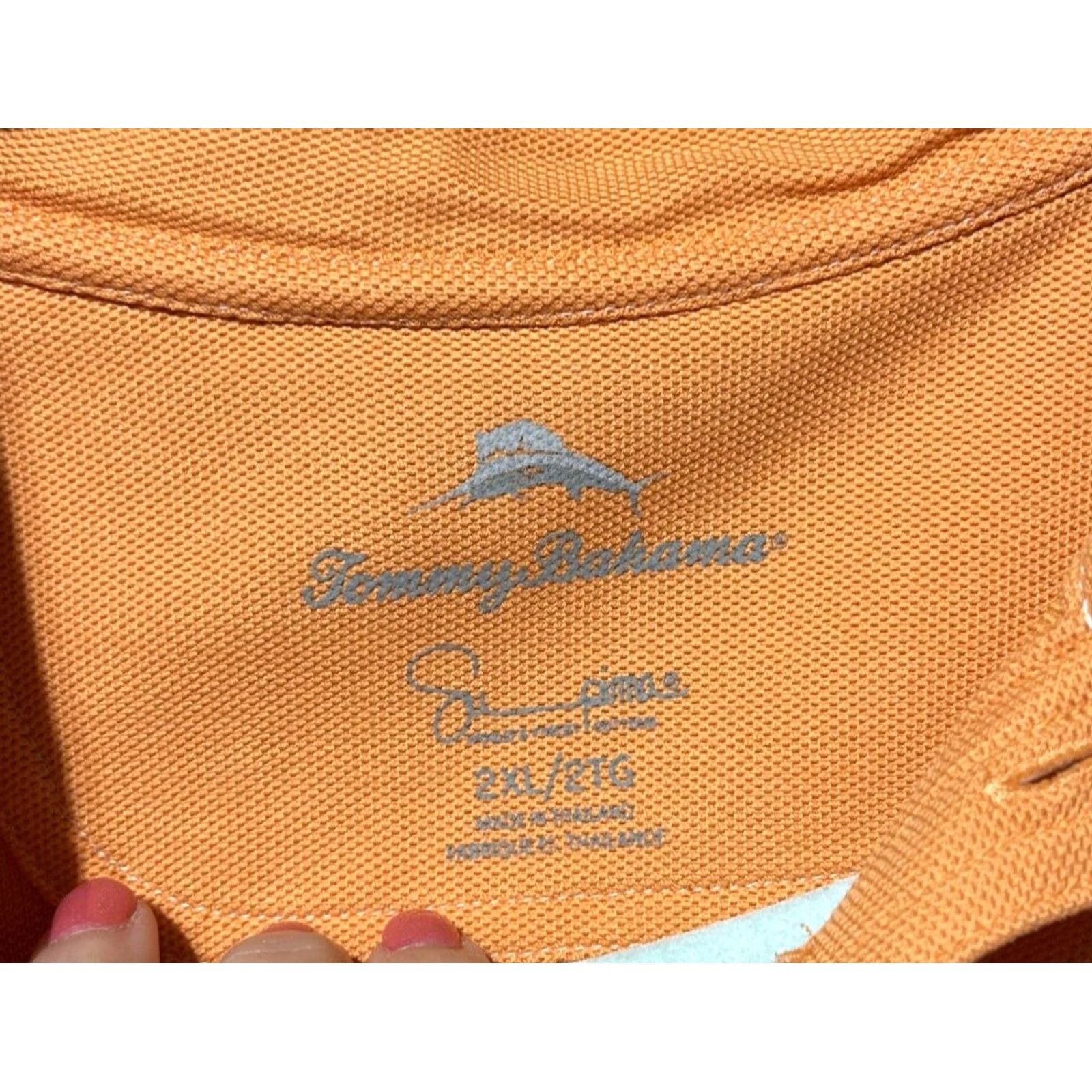 Tommy Bahama Tommy Bahama Polo Shirt Mens 2XL Orange Supima Cotton Poly Golf Coastal Size US XXL / EU 58 / 5 - 5 Thumbnail