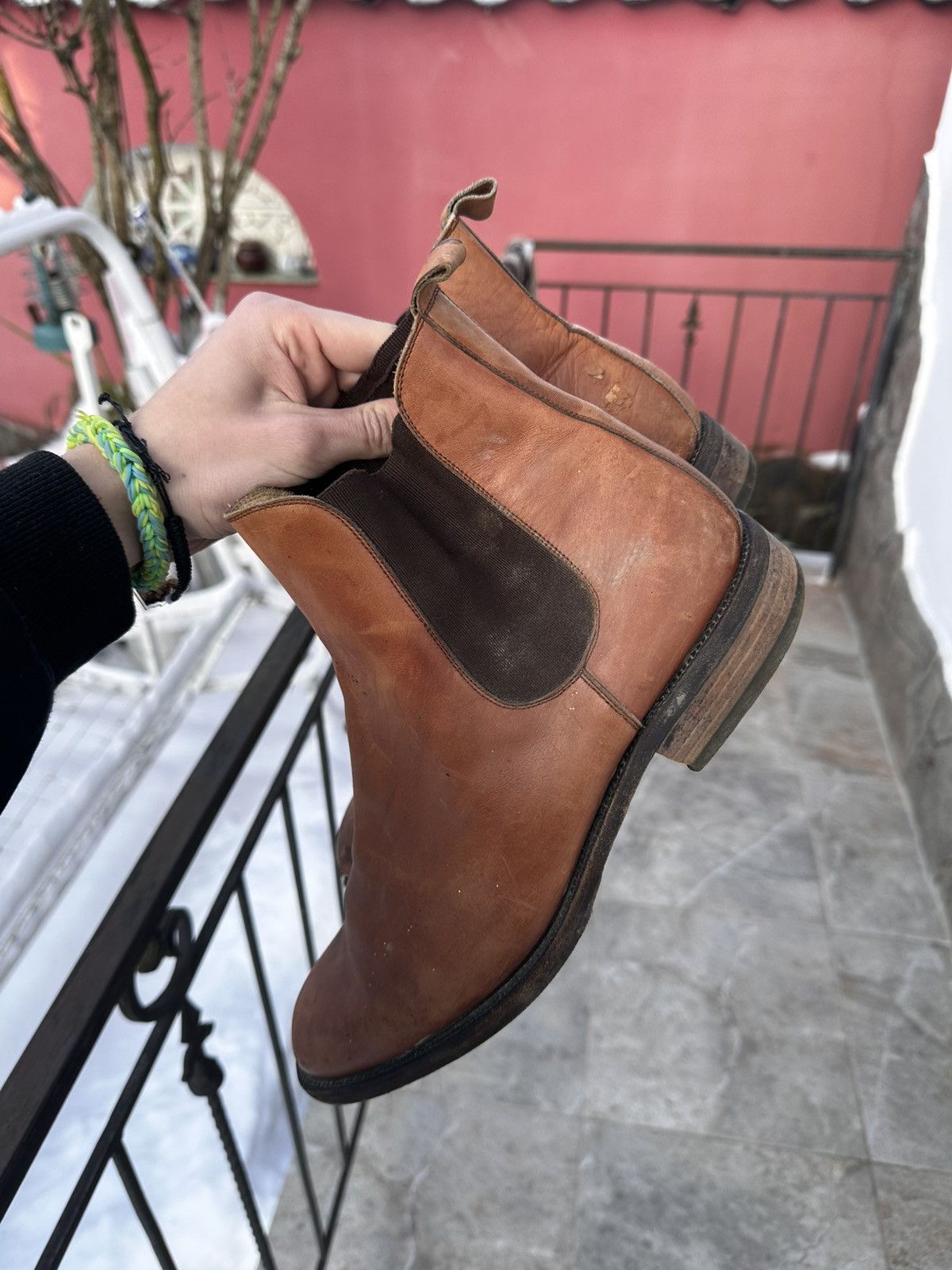 A.S.98 J&W Dawson 1951 Leather Chelsea Boots Brown Vintage Style Size US 10.5 / EU 43-44 - 8 Thumbnail