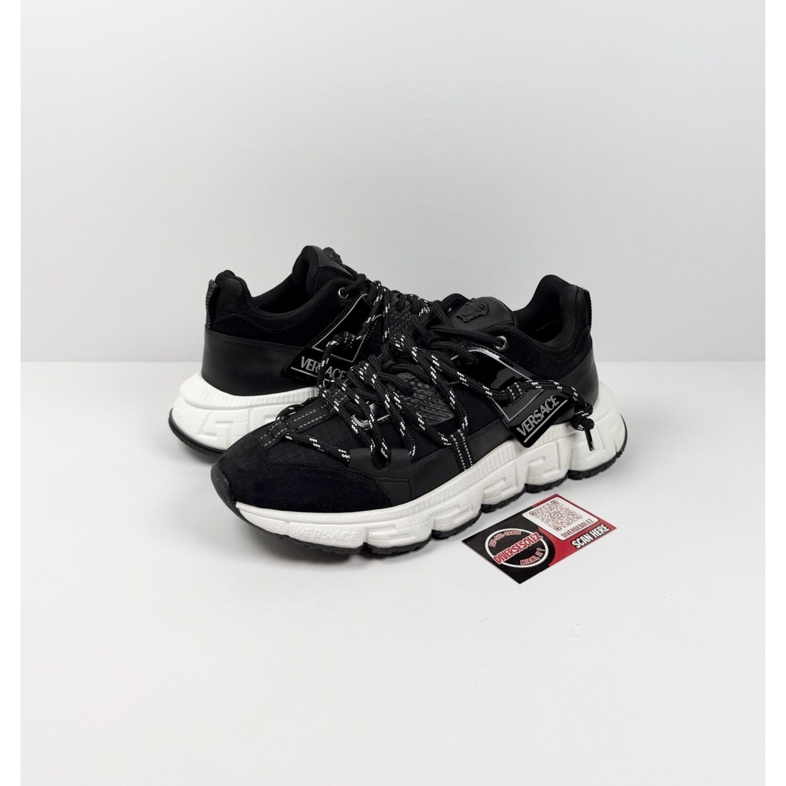 Versace Size 45EU/12US - Versace Trigreca Black Sneakers NEW! Size US 12 / EU 45 - 1 Thumbnail