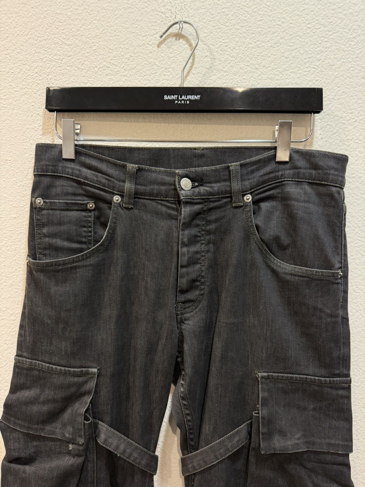 Helmut Lang AW04 Bondage Cargo Denim Jeans 29 Size US 32 / EU 48 - 2 Thumbnail