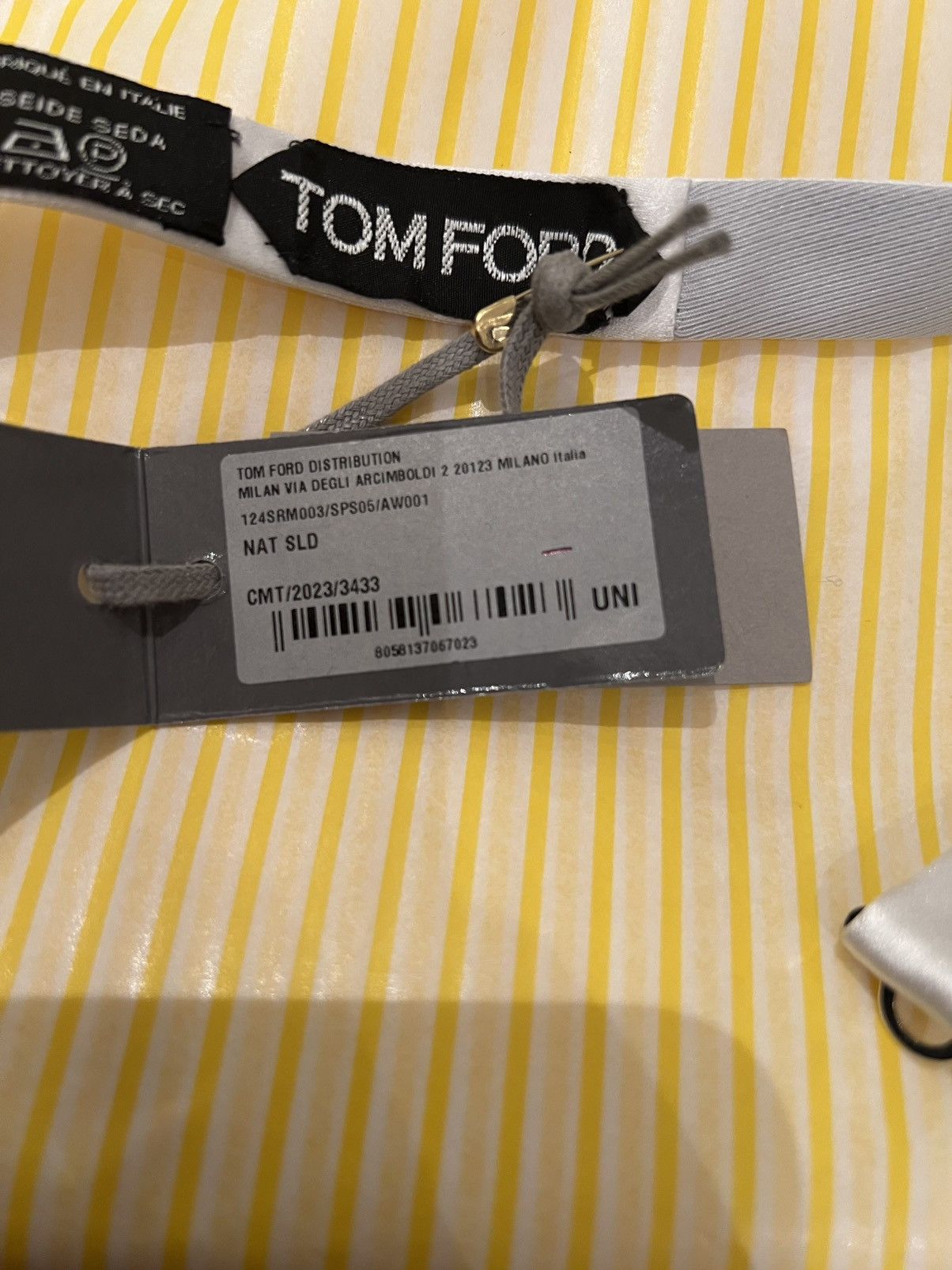 Tom Ford TOM FORD satin-finish silk bow tie white Size ONE SIZE - 7 Thumbnail