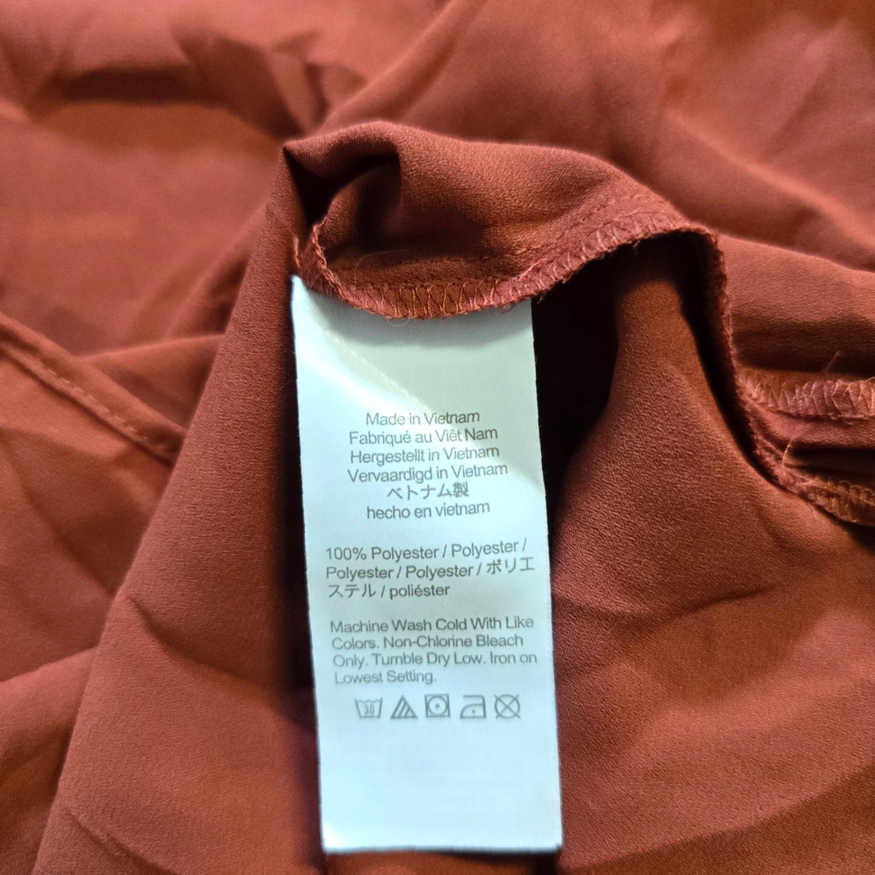 J.Crew J.CREW Blouse Shirt Womens 2XL Orange V-Neck Drapey Gathered Ruffle Casual Everyday Size XXL / US 16-18 / IT 52-54 - 7 Thumbnail