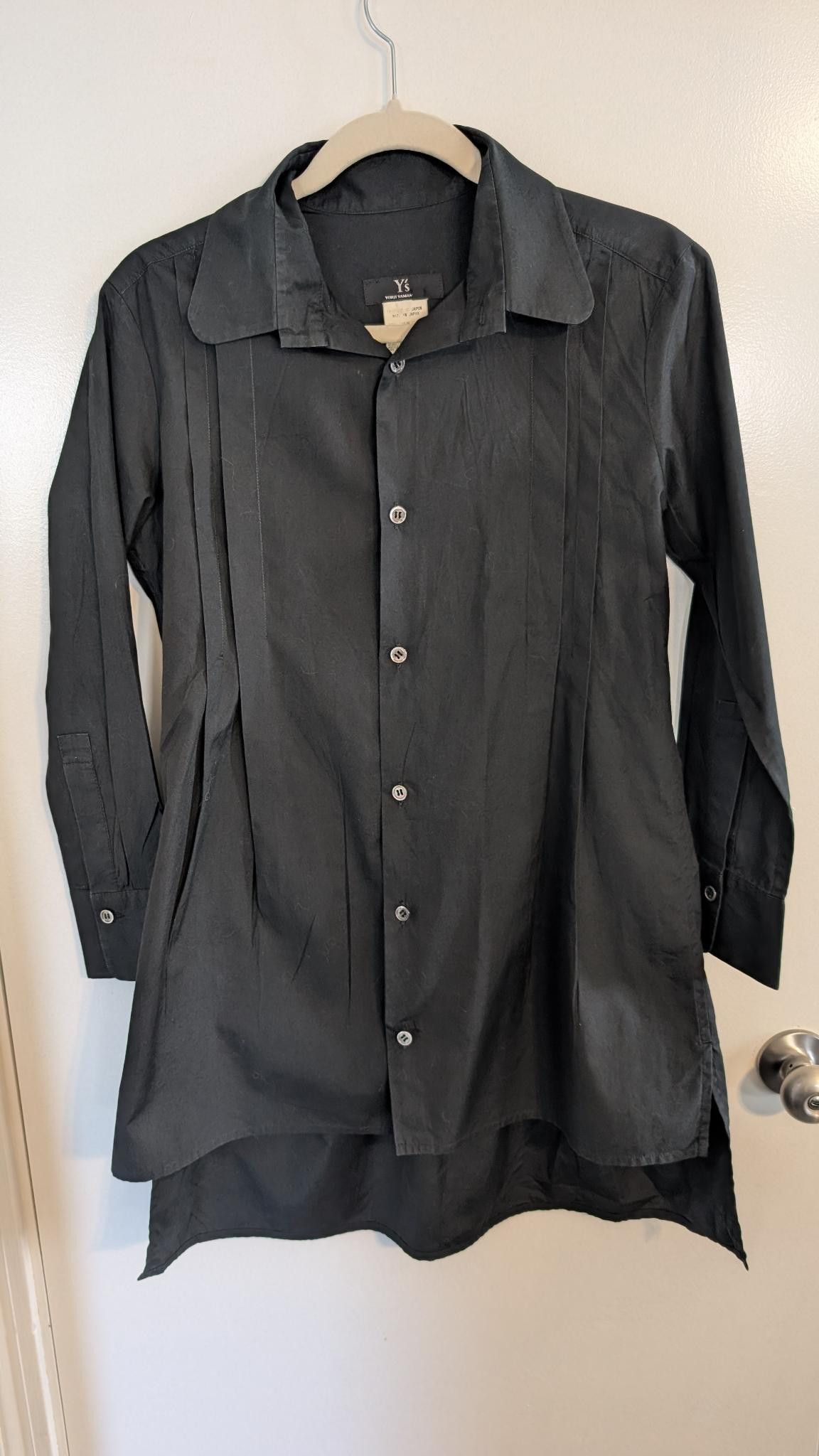 Y's Long Sleeve Button Up Shirt, Black