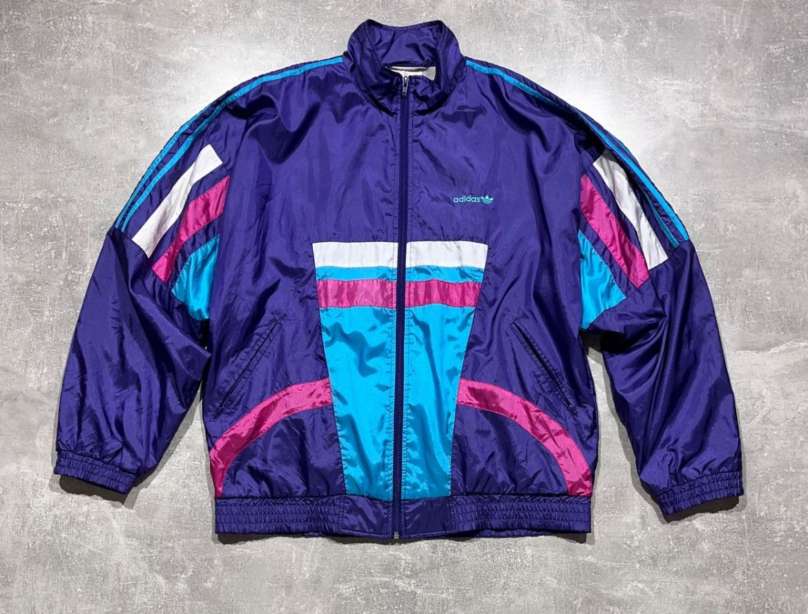 Pre-owned Adidas X Vintage Adidas 90's Jacket Oversized Y2k Style In Multicolor