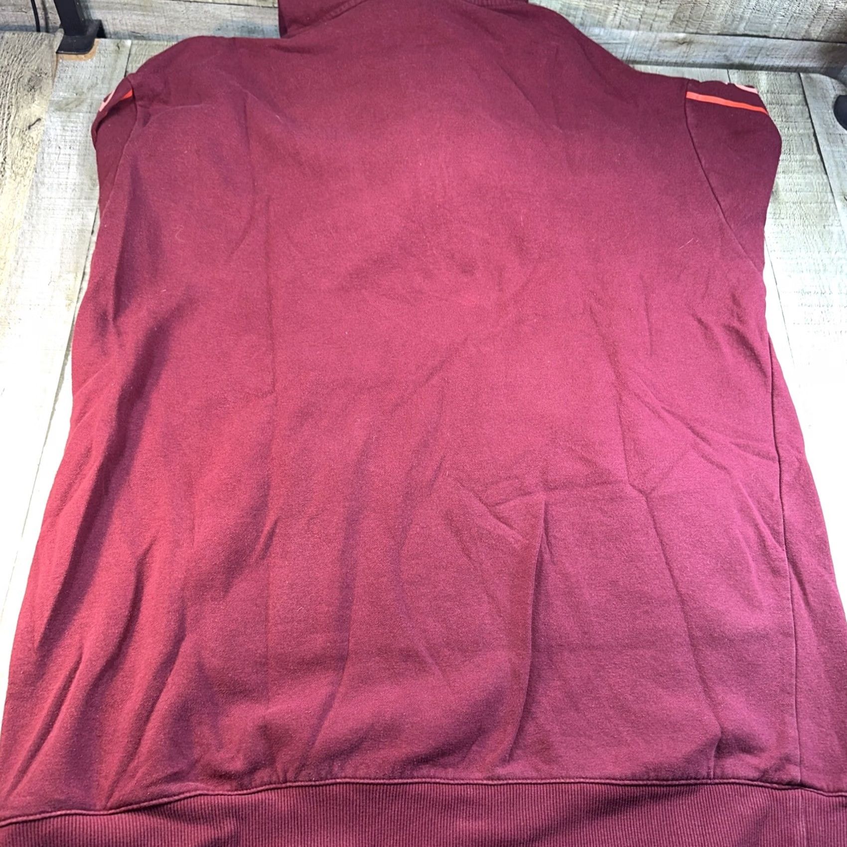 Vintage Divided Humanity United Hoodie Womens L Red 1/4 Zip Pullover Cap Sleeve Hooded Pockets All Seasons Size L / US 10 / IT 46 - 6 Thumbnail