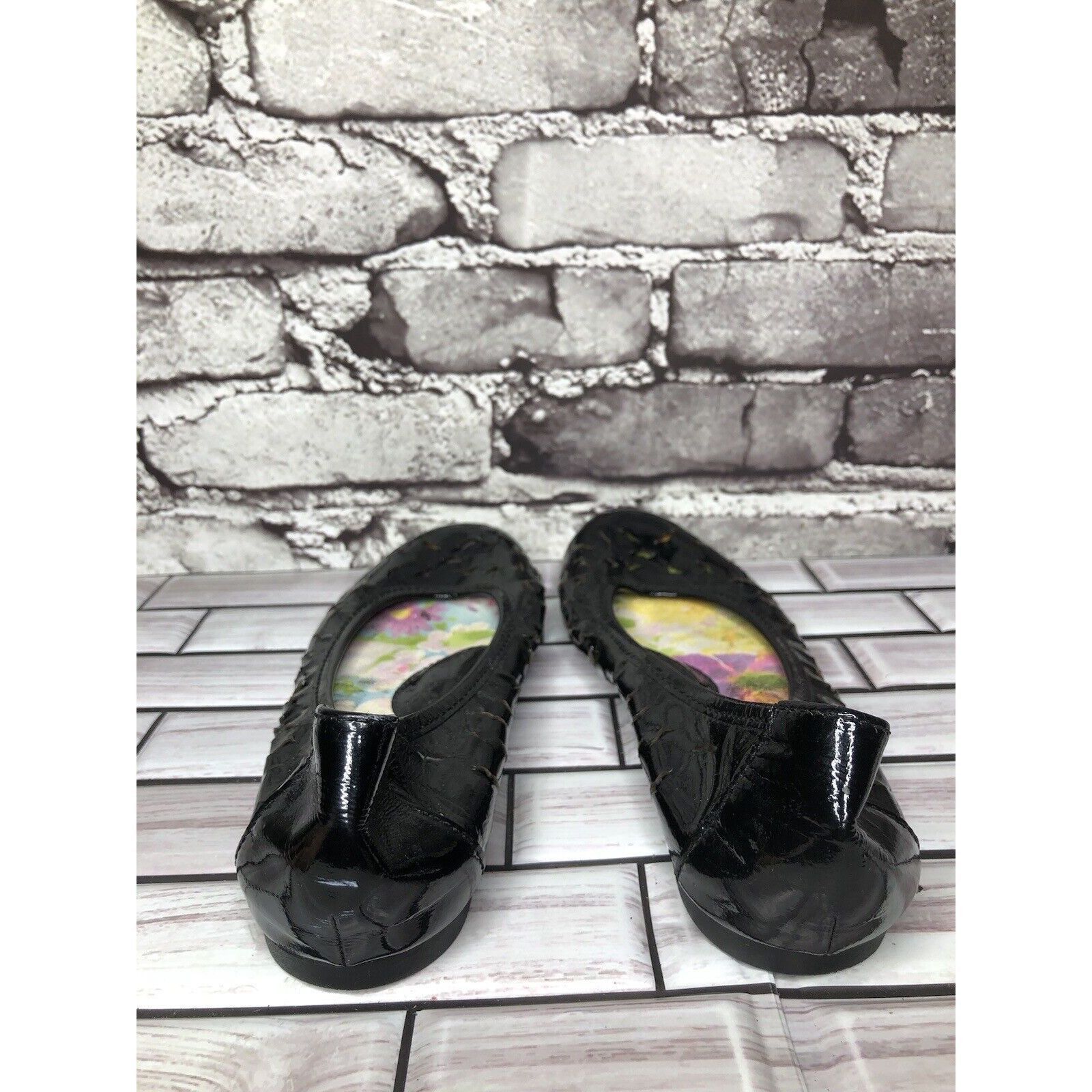 Born Born Black Patent Leather Perforated Ballet Flats Shoes Wome Size US 6 / IT 36 - 13 Thumbnail