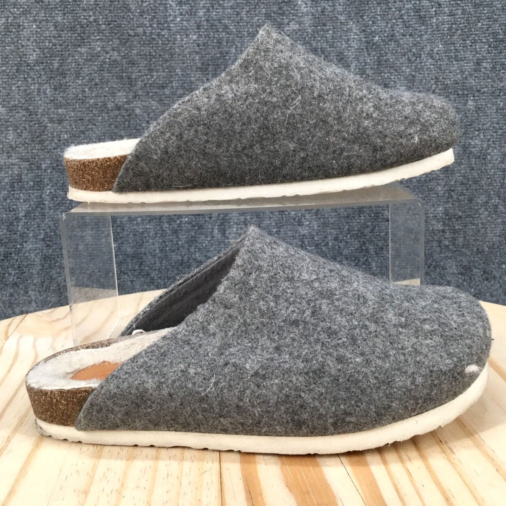 Vintage Universal Thread Sandals Womens 7.5 Grey Fabric Mule Slip On Comfort Clogs Shoes Womens Shoes Size US 8 / IT 38 - 2 Thumbnail