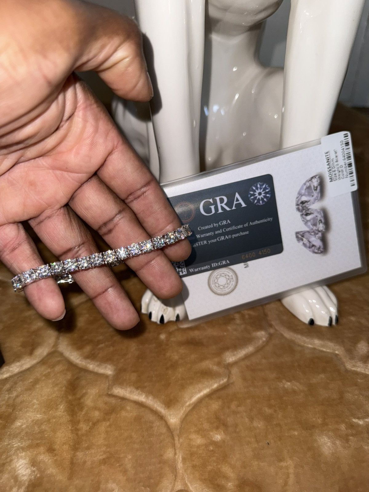 Other Luxury Moissanite Tennis Chain – White Gold Plated Size ONE SIZE - 4 Thumbnail