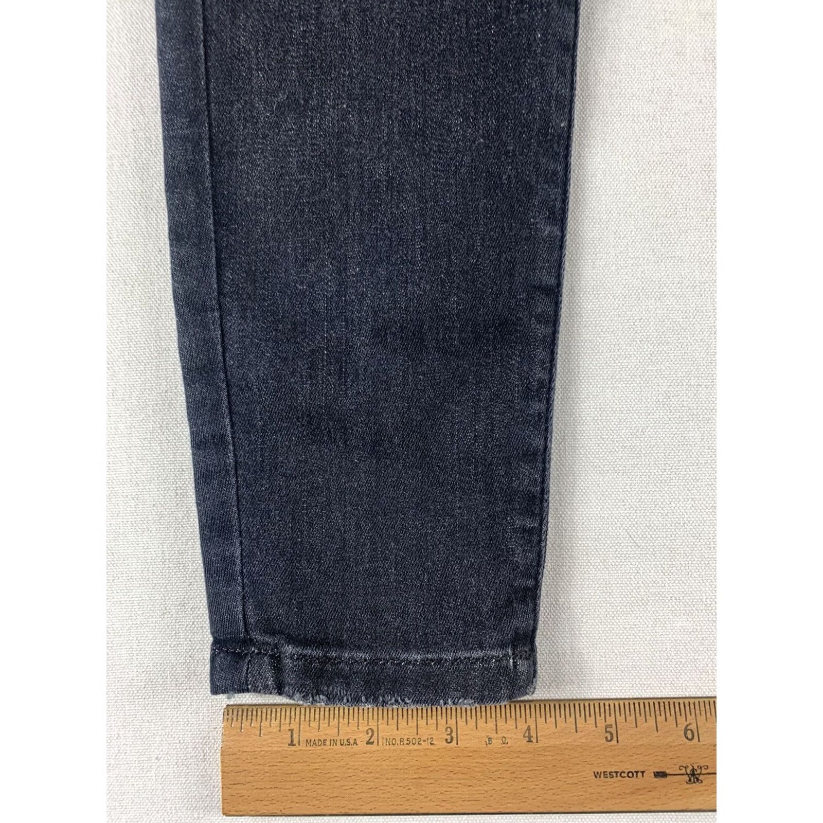 Vintage CURRENT ELLIOTT Jeans Womens 25 Stiletto Soho Caliber Destroy Gray Skinny Denim Regular Fit Button Zip Pockets Belt Loops Size 42" / US 20 - 3 Thumbnail