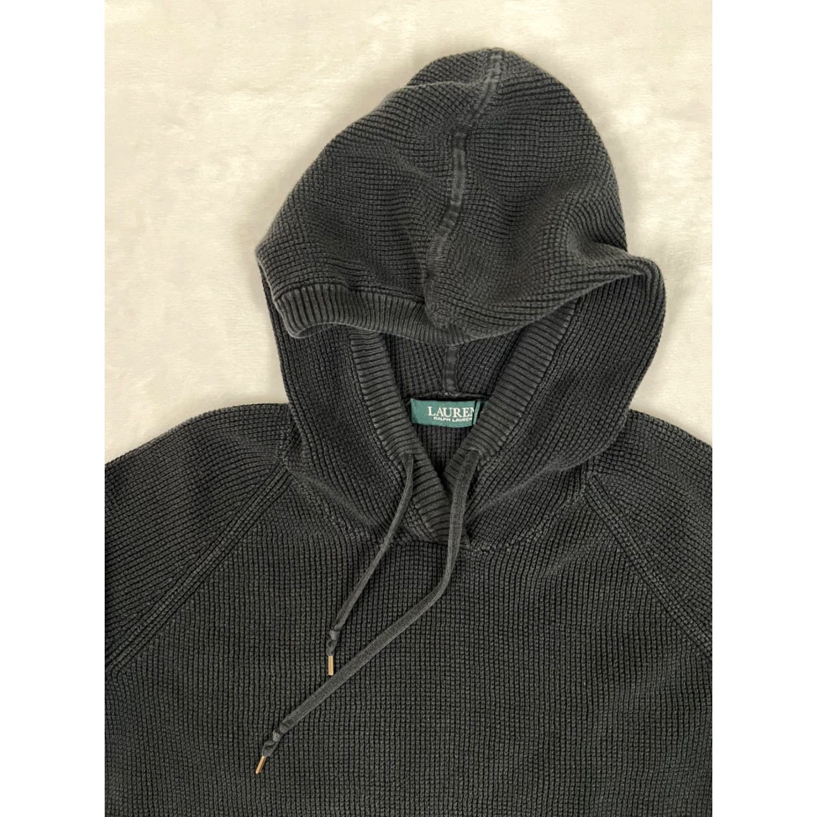 Ralph Lauren Lauren Ralph Lauren Sweater Womens Medium Gray Hooded Knit Raglan Logo Pullover Size M / US 6-8 / IT 42-44 - 3 Thumbnail