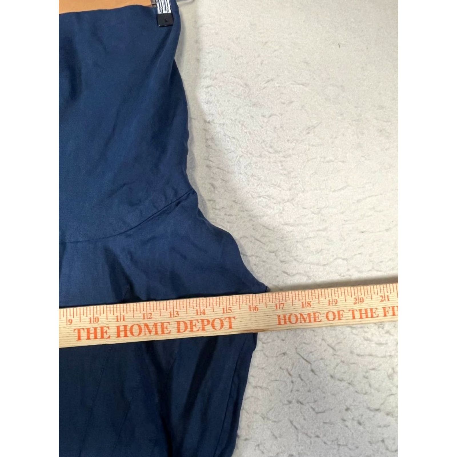 Zara ZARA BASIC Womens Knee Length Dress M Blue Marine Halter Zipper Layered Ruffle Size M / US 6-8 / IT 42-44 - 3 Thumbnail