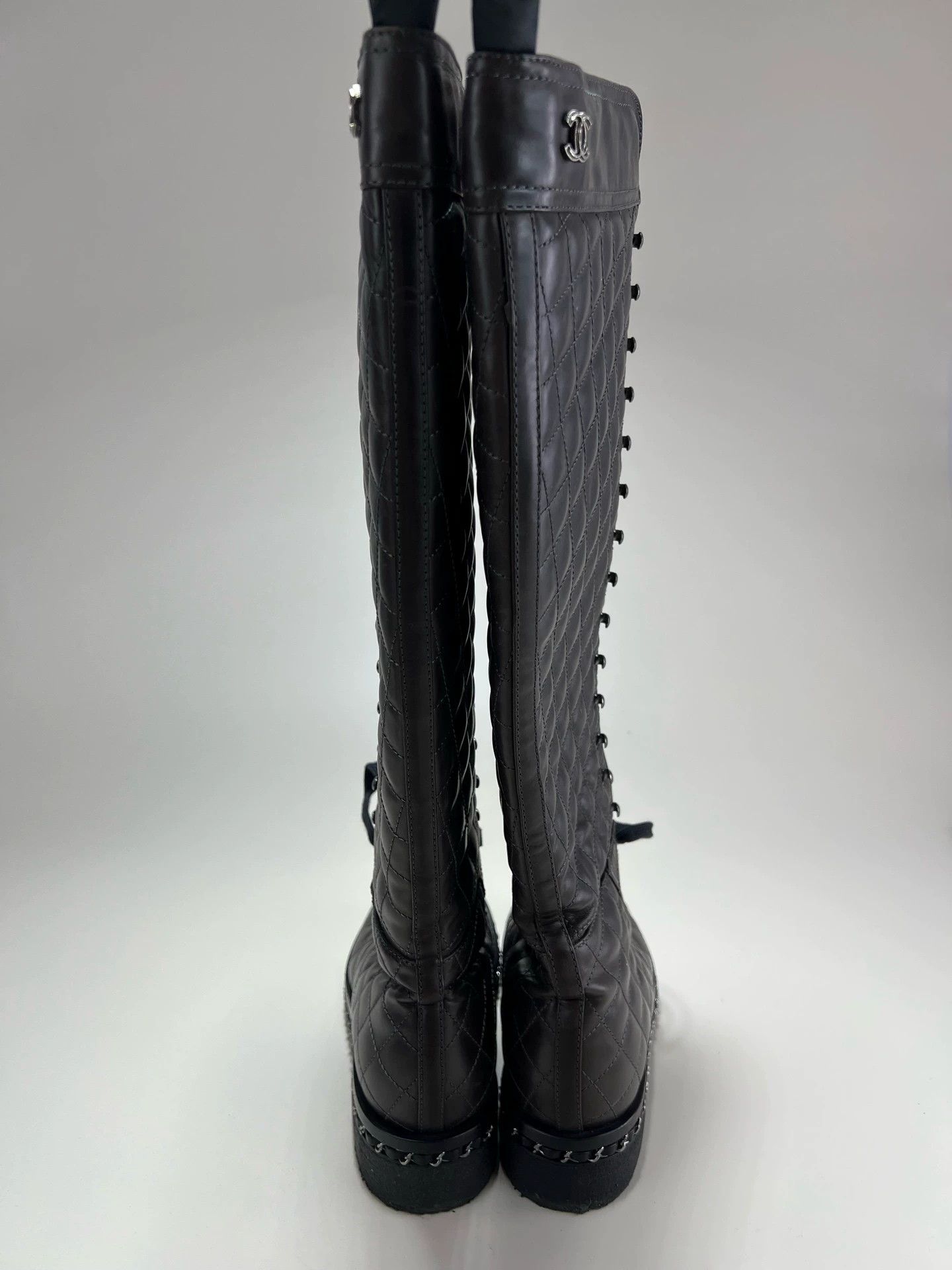 Chanel CHANEL quilted knee-high boots Size US 7.5 / IT 37.5 - 3 Thumbnail