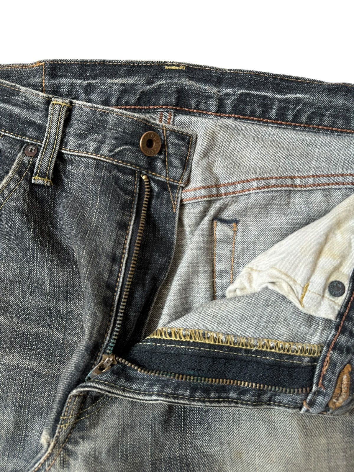 If Six Was Nine Vintage Edwin 505ZX Mud Wash Selvedge Jeans Size US 33 - 6 Thumbnail