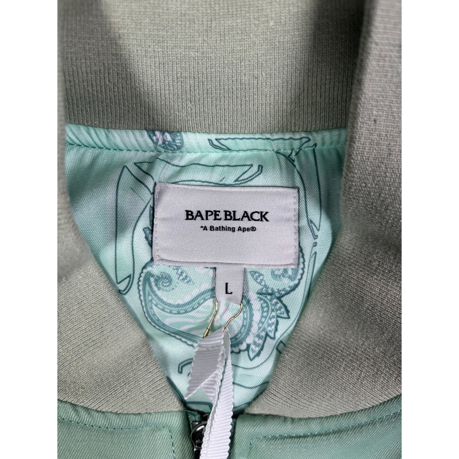 Bape Bape Black Teal Satin Bomber Jacket Size Large(MSRP: $900.00 Size US L / EU 52-54 / 3 - 7 Thumbnail
