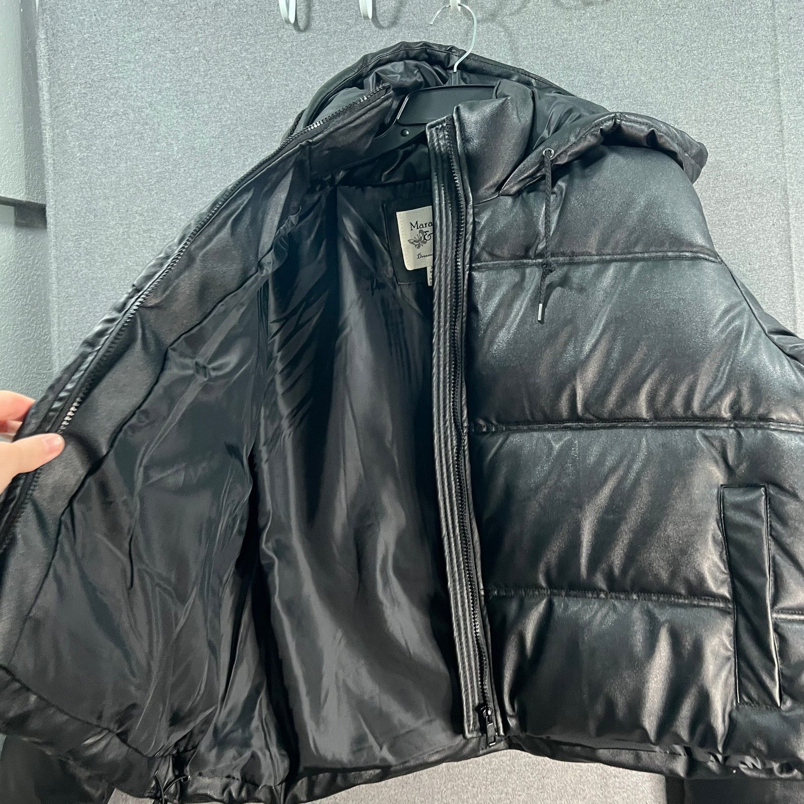 Other Maralyn & Me Hooded Puffer Jacket Faux leather Black Size XXL / US 16-18 / IT 52-54 - 4 Thumbnail