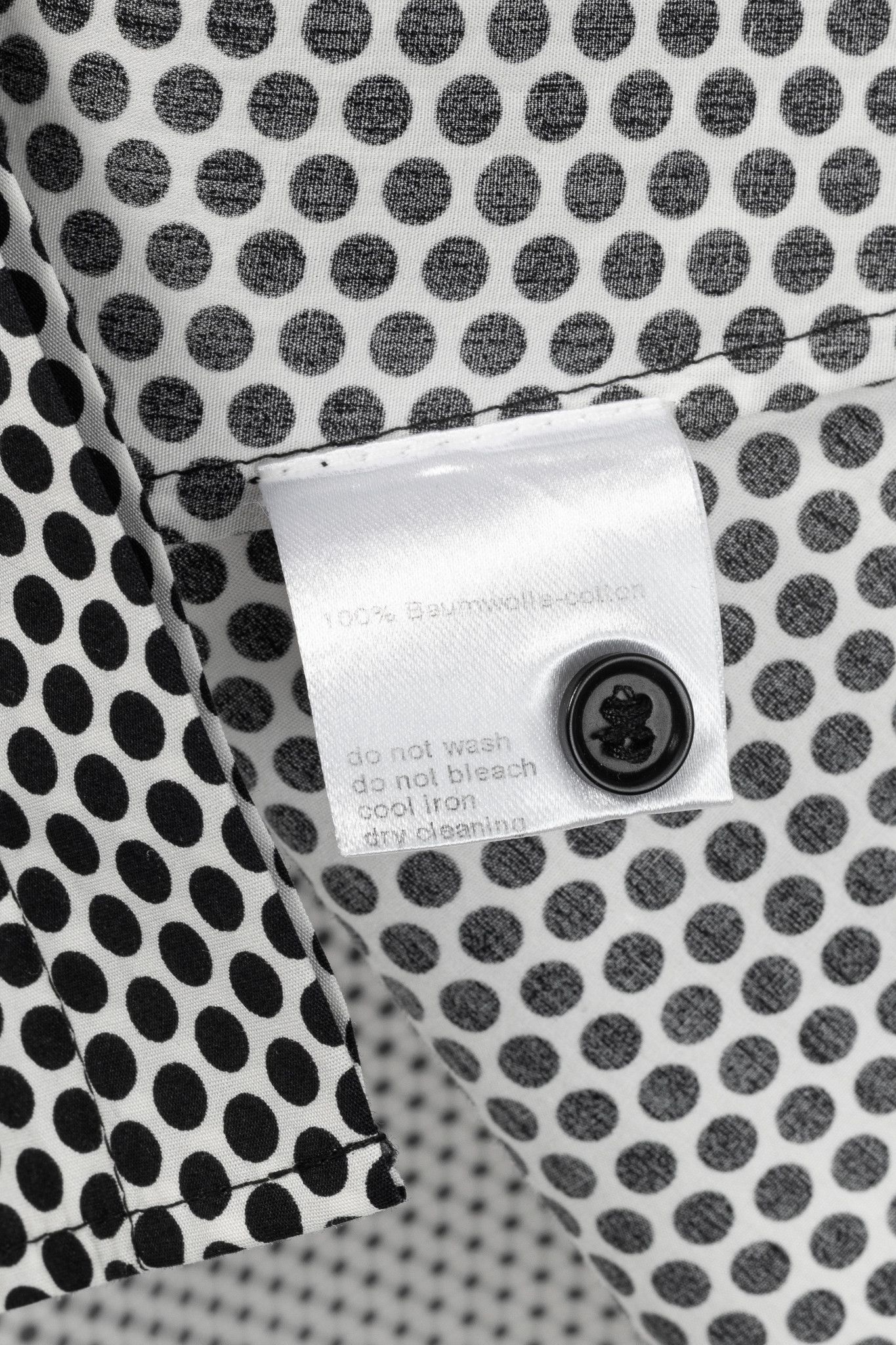 Akris Akris Punto White & Black Polka-Dot Cotton Buttoned Shirt Size L / US 10 / IT 46 - 8 Thumbnail