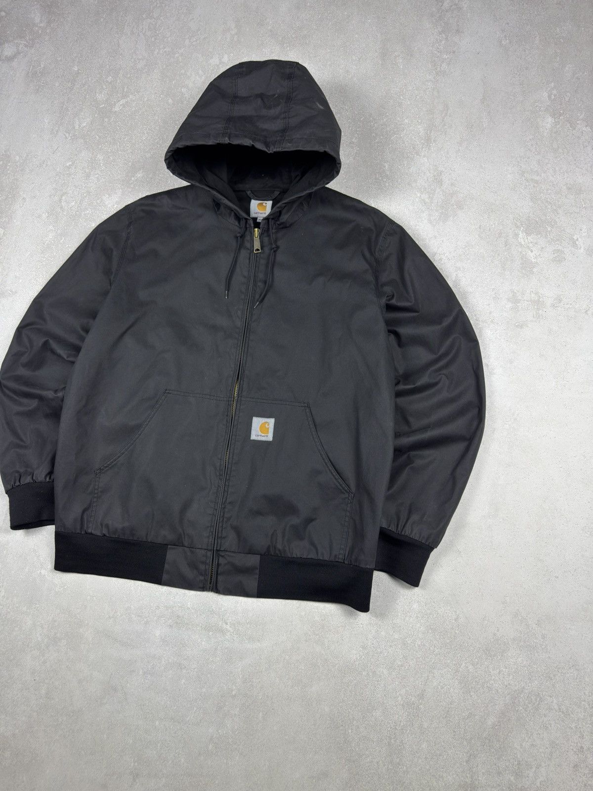 Carhartt Vintage Carhartt WIP Waxed Active Black Bomber Jacket Size US XL / EU 56 / 4 - 4 Thumbnail