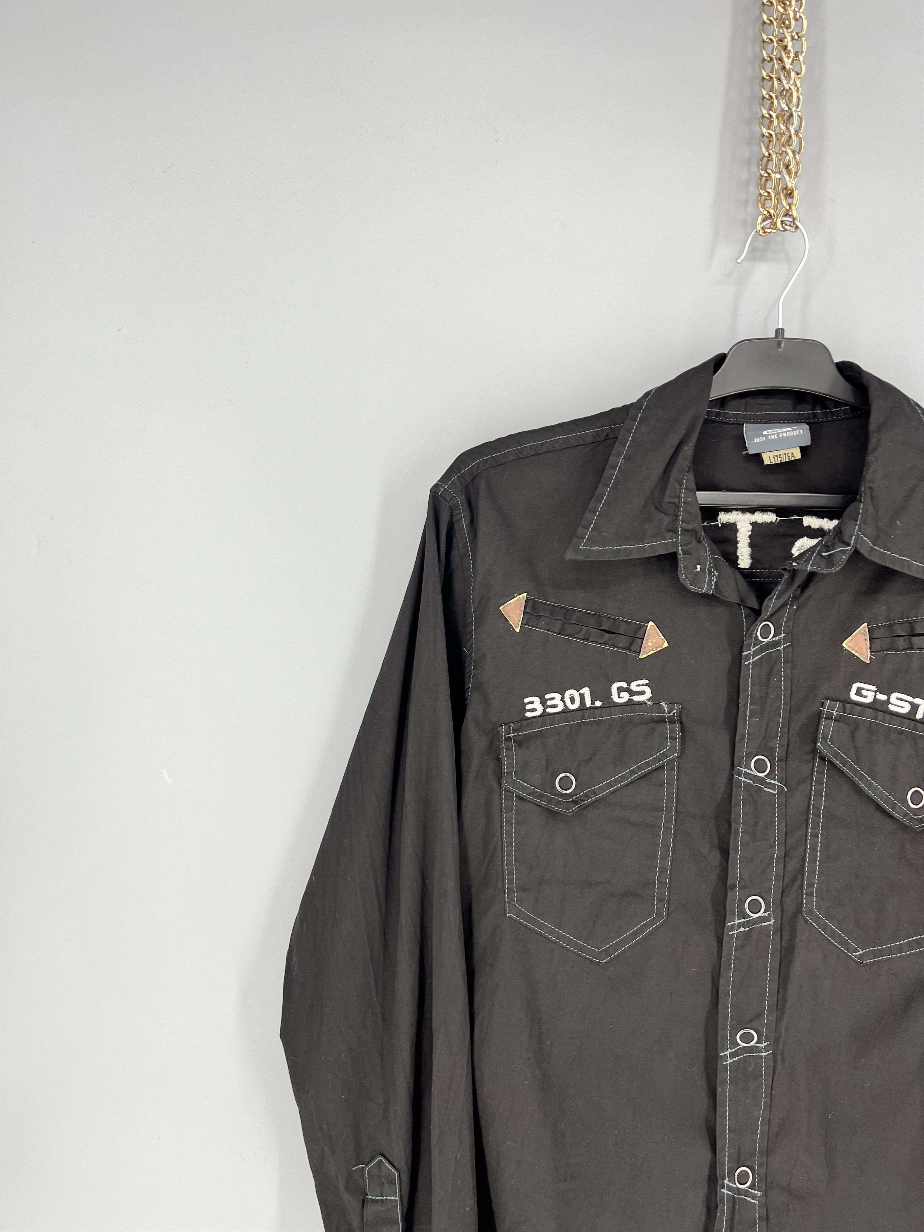 G-Star Vintage Y2K G Star Raw Men’s Black Shirt With Big Logo Size US L / EU 52-54 / 3 - 4 Thumbnail
