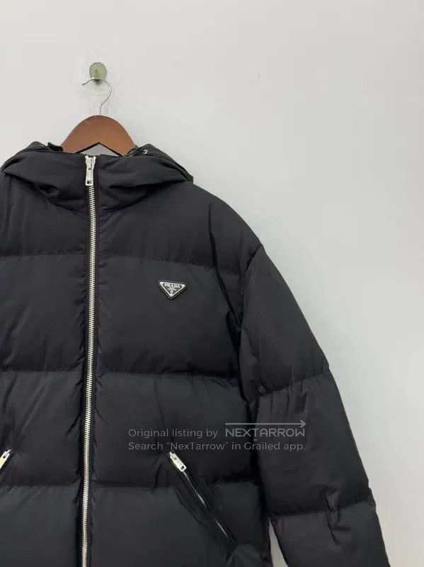 Prada Men's Black Mid-Length Down Jacket.