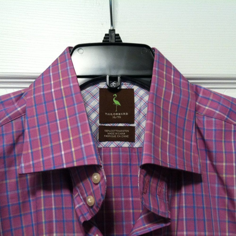 Tailorbyrd TAILORBYRD MENS NEW PURPLE 100%COTTON CASUAL SHIRT SIZE: XL Size US XL / EU 56 / 4 - 3 Thumbnail