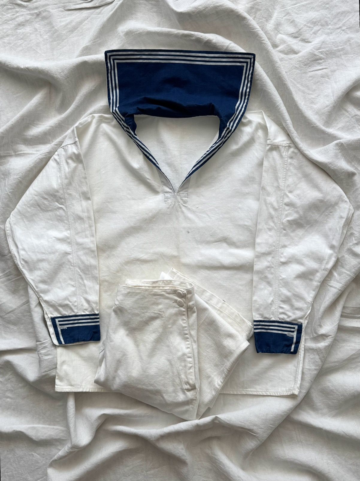 Cccp 1947 Dated Soviet Union Navy ‘Formenka’ White Suit Size US M / EU 48-50 / 2 - 5 Thumbnail