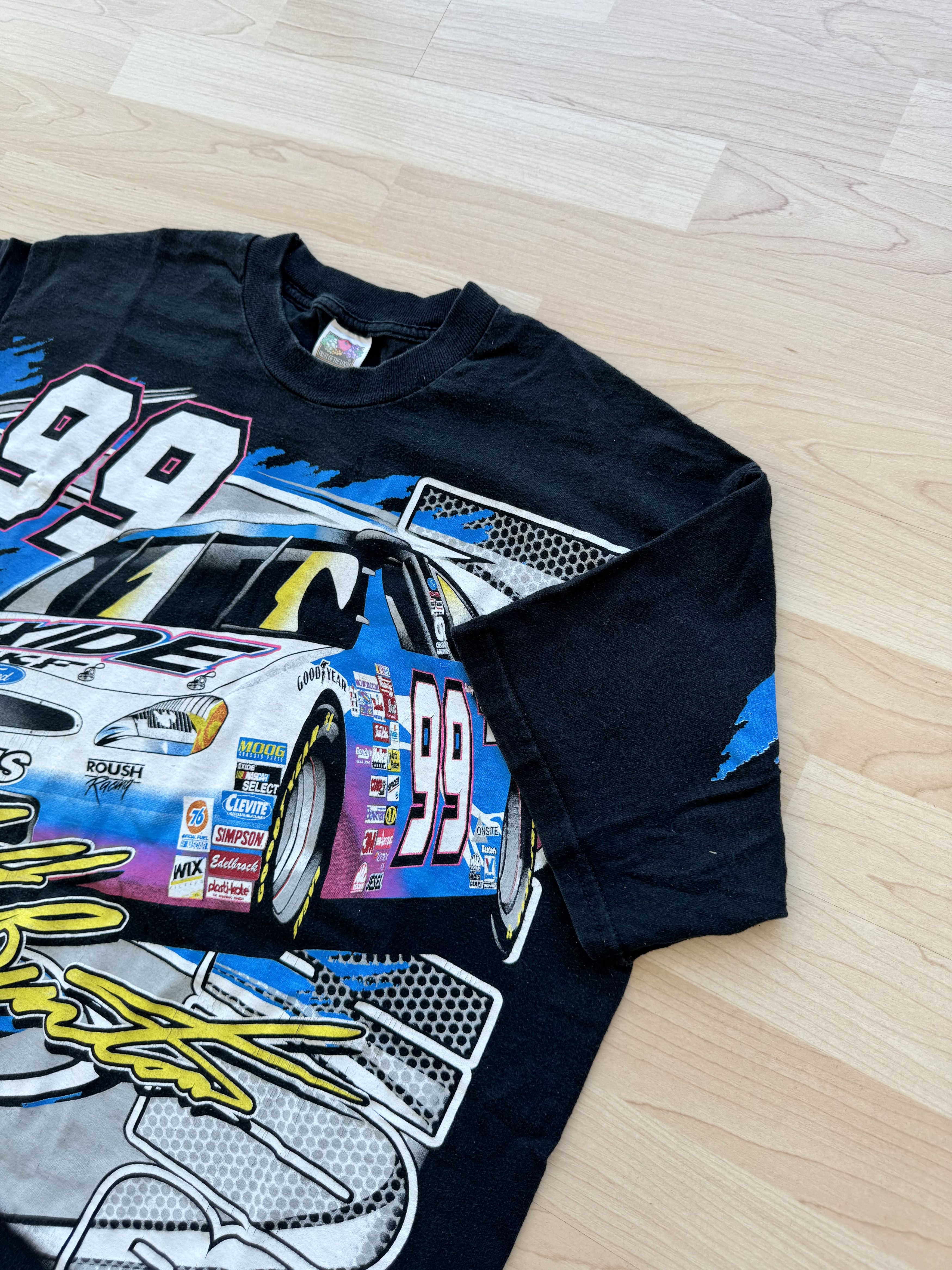 Vintage Nascar All Over Print Shirt Fits Large Roush