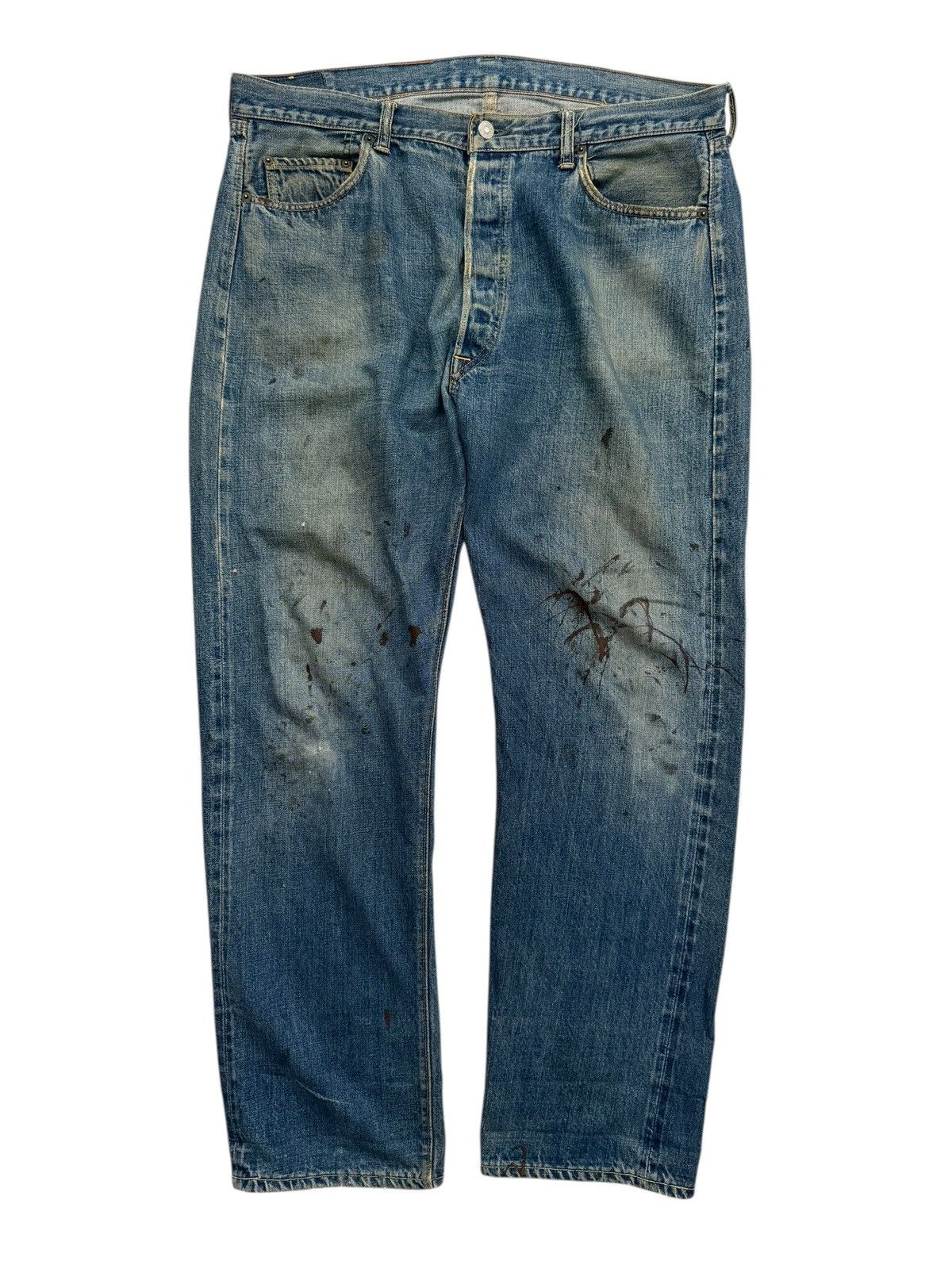 Levi's RARE OG 1960’s Big E Levi’s 501 Oil Splash Selvedge Denim Size US 38 / EU 54 - 1 Thumbnail