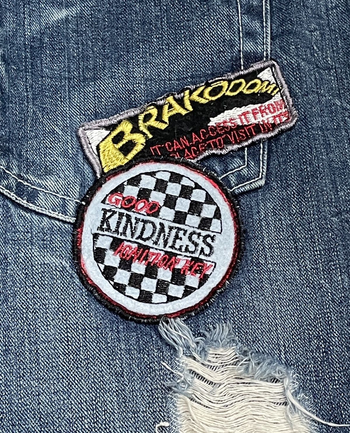 If Six Was Nine × Japanese Brand Rare Design Vintage Brand Witty Pitty Patches Jeans 2000s Size US 33 - 5 Thumbnail