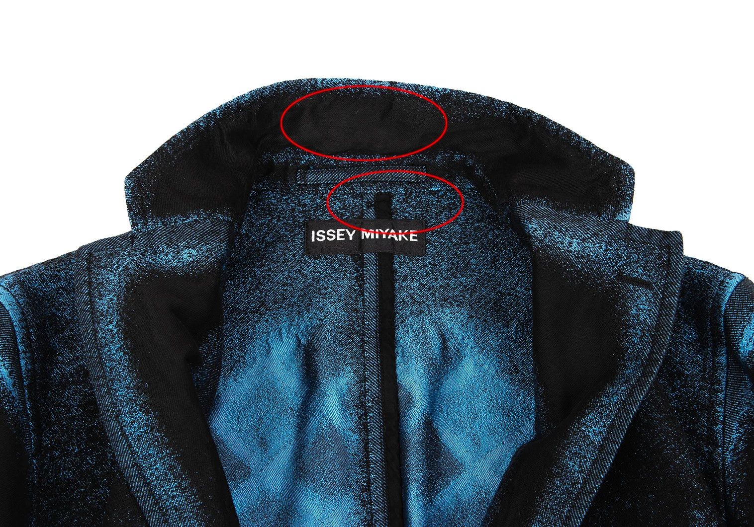 Issey Miyake Trim Fade Woven Design Jacket in Black and Light Blue Size US M / EU 48-50 / 2 - 3 Thumbnail