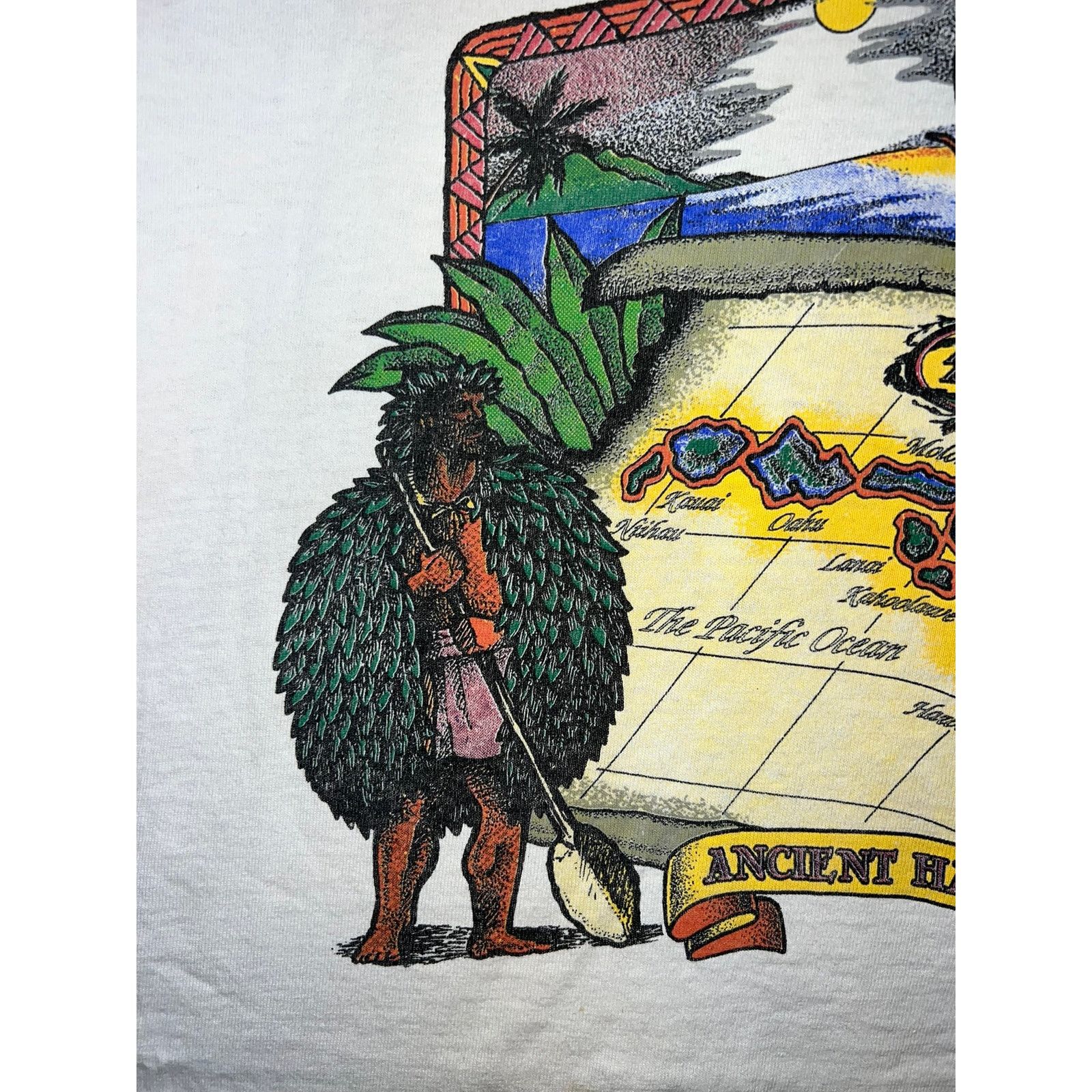 Vintage Vintage Hawaii Ancient Hawaiian Mariner Map White XL Shirt Size US XL / EU 56 / 4 - 3 Thumbnail