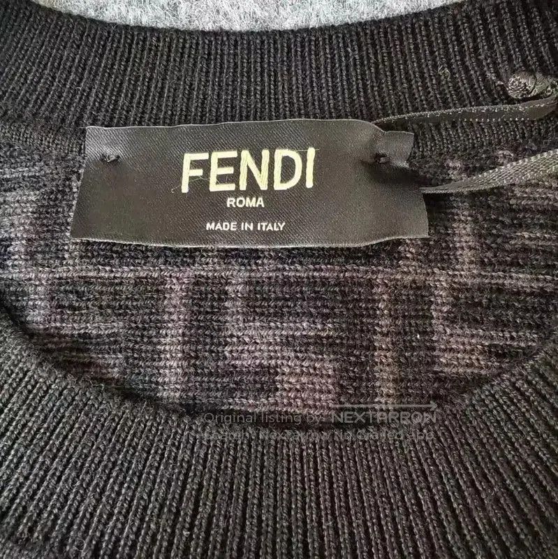Fendi Fendi Men's Wool Knit Sweater in Blue . Size US M / EU 48-50 / 2 - 3 Thumbnail
