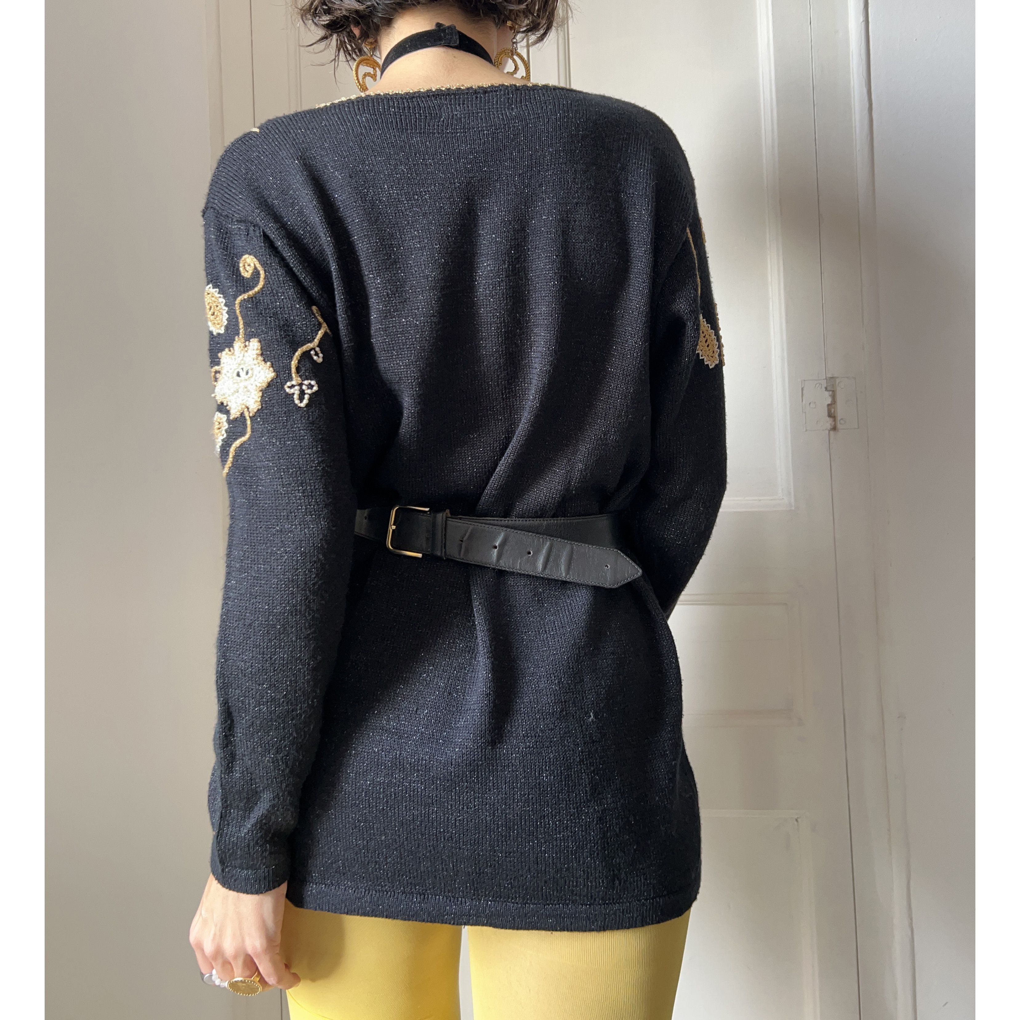Vintage Vintage 80s Jocelyn Smith Black Gold Sweater Size M / US 6-8 / IT 42-44 - 2 Thumbnail